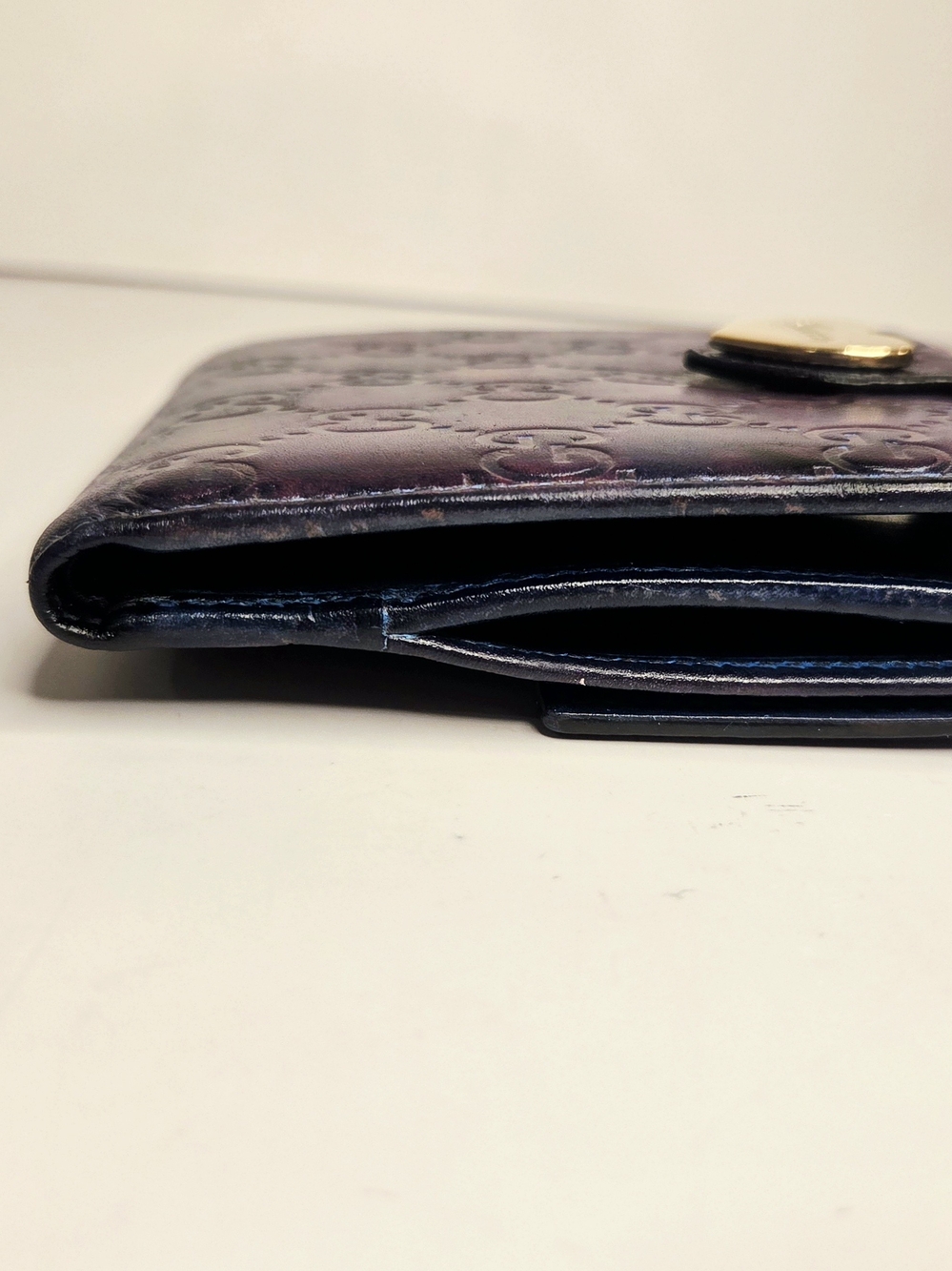 Vintage Gucci Wallet Purple Heart GG Y2K Leather Bifold Authentic with COA - Picture 7 of 15